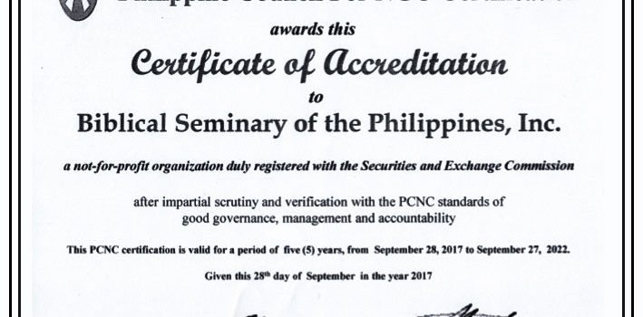 Thank God for another 5 years of PCNC accreditation!